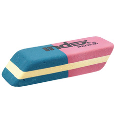 Ластик каучук Index для карандашей и чернил красно-синий