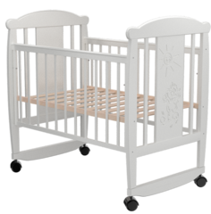 Кровать-качалка Valle Кот 02, цвет: белый