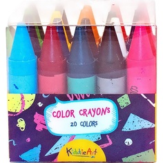 Набор для рисования KiddieArt 20 толстых восковых мелков в банке