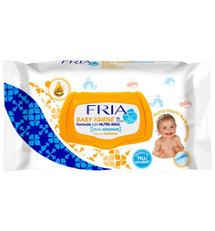 Влажные салфетки Fria Baby igiene с закрывающейся крышкой и рисовым молочком, 72 шт