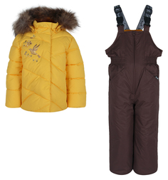 Комплект куртка/полукомбинезон Kvartet, цвет: желтый/коричневый