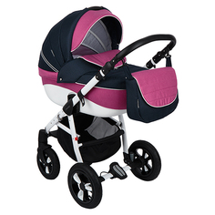 Коляска 3 в 1 Adamex Neonex, цвет: темно-синий/фуксия