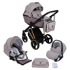 Коляска 3 в 1 Adamex Cristiano Special Edition, цвет: кожа темно-лиловая/темно-лиловый