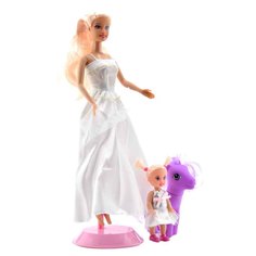 Игровой набор Defa Мама+дочка с пони и аксессуарами, в белом платье
