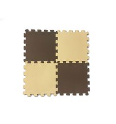 Коврик-пазл Eco-cover (16 дет.), цвет: бежевый/коричневый 100 х 100 см