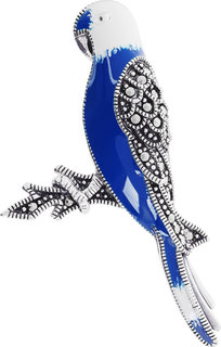 Серебряные броши Броши Марказит HB777-blue-mr