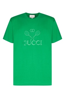 Зеленая футболка с логотипом Gucci