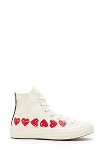 Высокие белые кеды Comme des Garçons PLAY x Converse Chuck 70