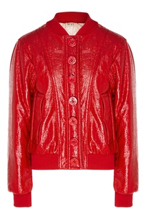 Красная куртка с глянцевым покрытием No21