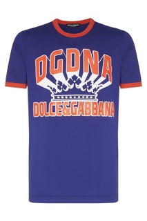 Синяя футболка с рисунком Dolce&Gabbana
