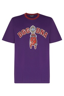 Фиолетовая футболка с принтом Dolce&Gabbana