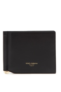 Черное-кожаное портмоне-книжка Dolce&Gabbana
