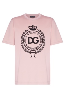 Розовая футболка с логотипом Dolce&Gabbana