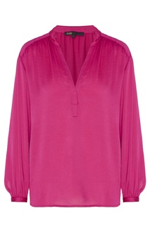 Атласная блуза ярко-розового цвета Maje