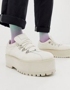Белые туфли из искусственной кожи на платформе со шнуровкой ASOS DESIGN - Белый