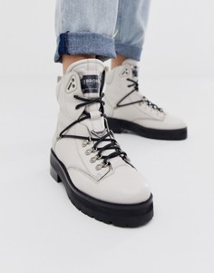 Беловатые кожаные походные ботинки Bronx - Белый