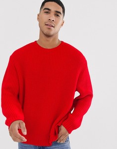 Красный oversize-джемпер в рубчик ASOS DESIGN - Красный