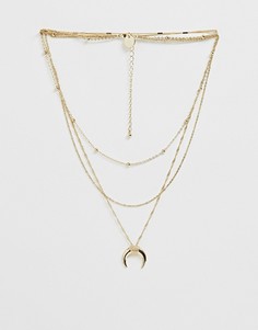 Ярусное ожерелье с подвеской Miss Selfridge - Золотой