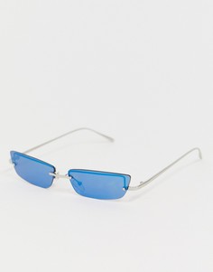 Узкие очки без оправы с серебристыми зеркальными стеклами ASOS DESIGN - Серебряный