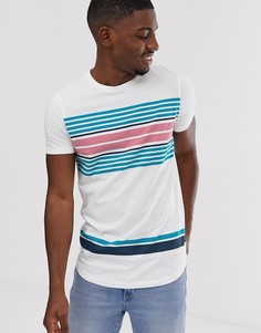 Футболка со вставками в полоску ASOS DESIGN - Белый