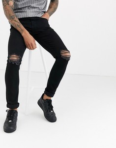 Черные джинсы скинни с рваной отделкой Another Infleunce NOA - Черный
