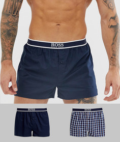 Набор из 2 тканых боксеров в клетку BOSS - Мульти
