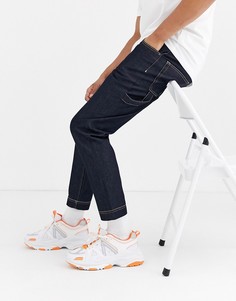 Суженные книзу джинсы цвета индиго с контрастной строчкой ASOS DESIGN - Синий