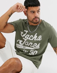 Футболка с крупным логотипом Jack & Jones Originals - Зеленый