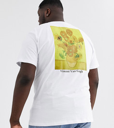 Свободная футболка с принтом ASOS DESIGN Plus Vincent Van Gogh - Белый