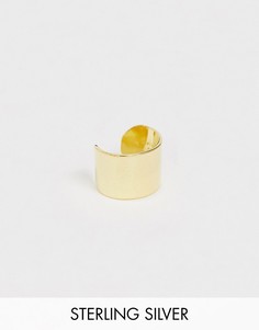 Серебряная серьга-кафф с покрытием 14-каратным золотом ASOS DESIGN - Золотой