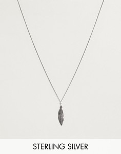 Серебряное ожерелье-цепочка с подвеской-пером ASOS DESIGN - Серебряный