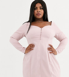 Розовое платье мини с вырезом сердечком Missguided Plus - Розовый