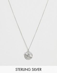 Серебряное ожерелье с подвеской-монетой с 3D-отделкой в виде пчелы Olivia Burton - Серебряный
