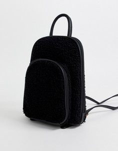 Черный рюкзак из искусственной овчины Chateau - Черный