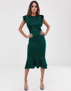 Платье миди с оборками Club L Lodon - Зеленый