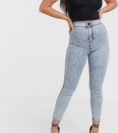 Мраморные джеггинсы с завышенной талией ASOS DESIGN Petite Rivington - Синий
