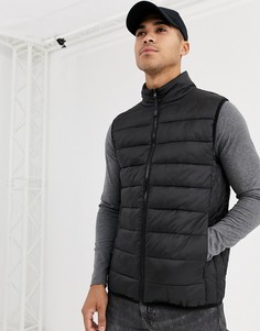 Черный дутый жилет Burton Menswear - Черный