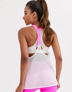 Сетчатая майка с контрастной эластичной вставкой на спине ASOS 4505 - Белый