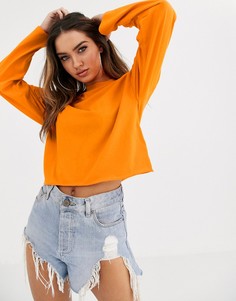 Оранжевая укороченная футболка свободного кроя ASOS DESIGN - Оранжевый