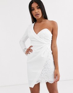 Платье-пиджак мини с кружевной вставкой ASOS DESIGN - Белый