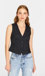 Короткий жилет в полоску Stradivarius