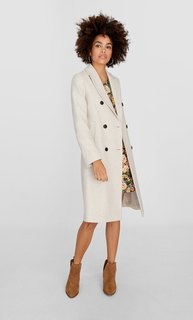 Базовое пальто из драпа Stradivarius