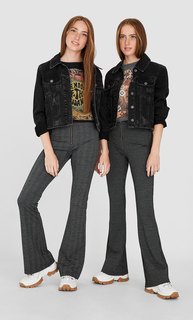 Брюки клеш в клетку Stradivarius