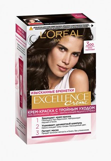 Краска для волос LOreal Paris LOreal "Excellence", оттенок 3.00, Темно-каштановый