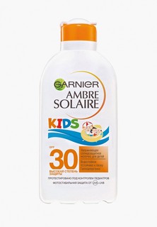 Молочко солнцезащитное Garnier детское, для тела Ambre Solaire, "Непобедимое" увлажняющее, водостойкое, гипоаллергенное, SPF 30, 200 мл