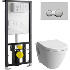 Комплект Vitra S50 Rim-Ex с инсталляцией, безободковый, с микролифтом (7740B003-0075, 700-1873, 72-003-309)