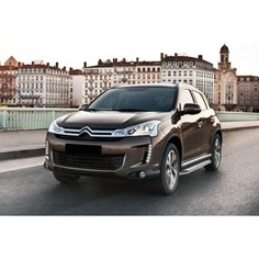 Пороги "Bmw-Style овалы" Пороги Bmw-Style овалы Rival для Citroen C4 AirCross / C-Crosser / Mitsubishi ASX / Outlander ХL, III / Peugeot 4007 / 4008, 173 см, алюминий, B173AL.4005.1