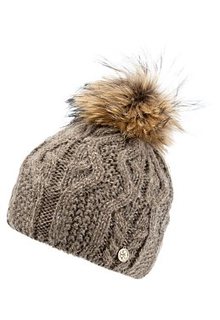 Вязаная шапка с меховым помпоном Marhatter