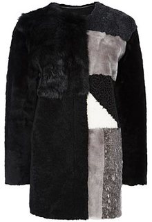Комбинированная шуба из овчины Virtuale Fur Collection