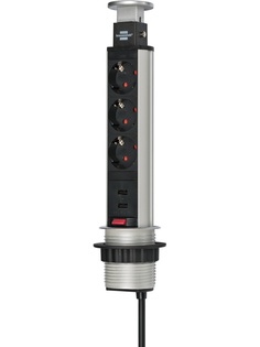Удлинитель Brennenstuhl Alu-Tischstedo 3 Sockets 2m 1396200013